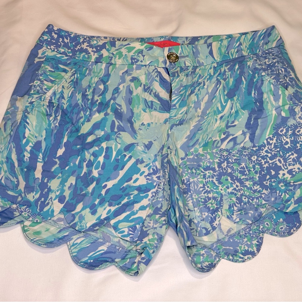 Lilly Pulitzer Buttercup Stretch Shorts sz 4 Hey Hey Soleil EUC